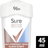 Sure Women Maximum Protection Clean Scent Cream Antiperspirant Deodorant 45ml view 2