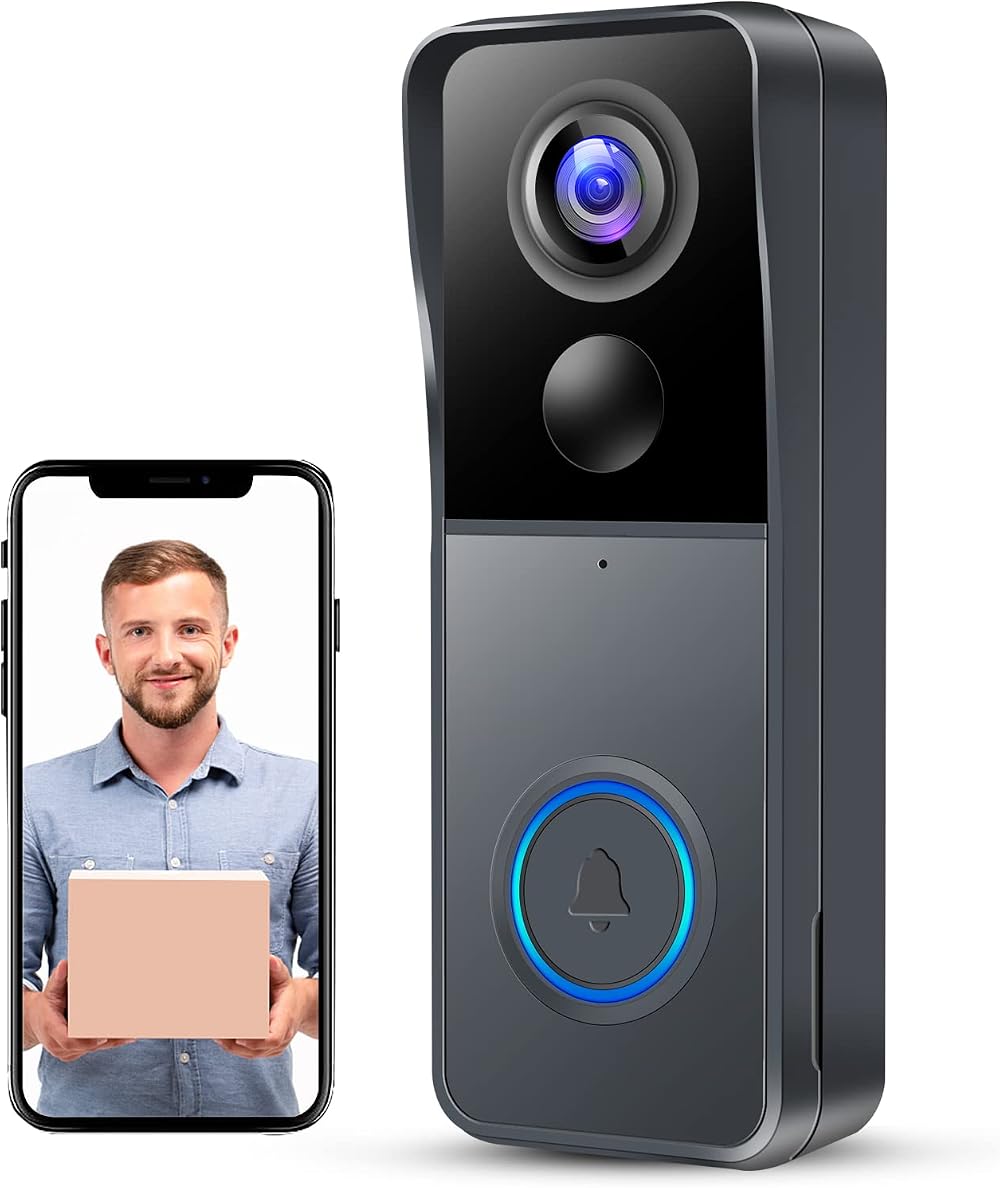 KAMEP 2K HD Wireless Video Doorbell WiFi PIR Motion Detection 2-Way Audio Night