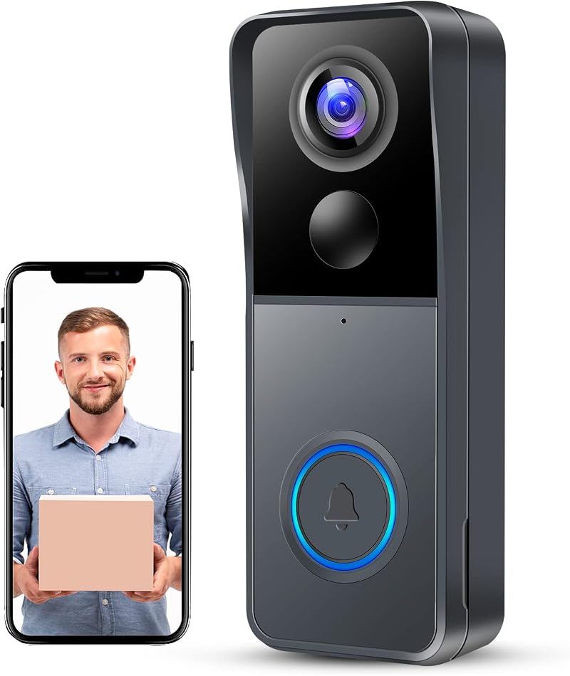KAMEP 2K HD Wireless Video Doorbell WiFi PIR Motion Detection 2-Way Audio Night