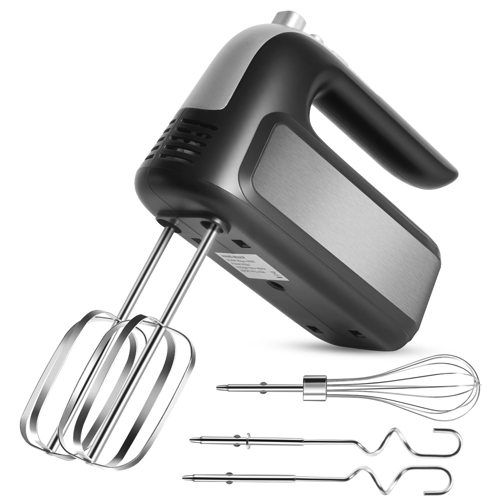 Photo 1 of 5-Speed 400W Hand Mixer Electric Handheld - Ultra-Powerful Handheld Mixer with Turbo Function & Eject Button, 5 Stainless Steel Attachments for Dough, Cream, Batter, Eggs & Baking