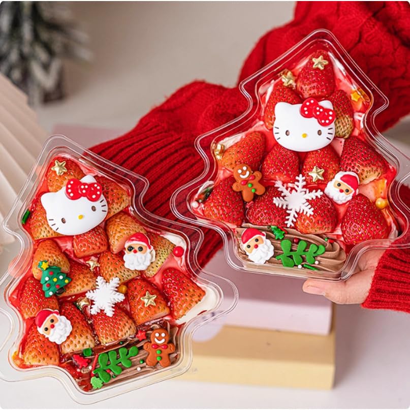 Photo 1 of 10 Pcs Christmas Tree Shaped Cookie Gift Box Reusable Flip-top Container - Christmas Tree Shaped Packaging Suitable for Desserts, Cakes and Candies - Christmas Theme Design - Dessert Lovers