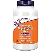 Now Supplements, Melatonin, Extra Strength 10 mg, 200 Veg Capsules | Healthy Sleep Support*, Free Radical Scavenger*, Immune and Sleep Regulation*, Gastrointestinal Support*, Non-GMO, Vegan