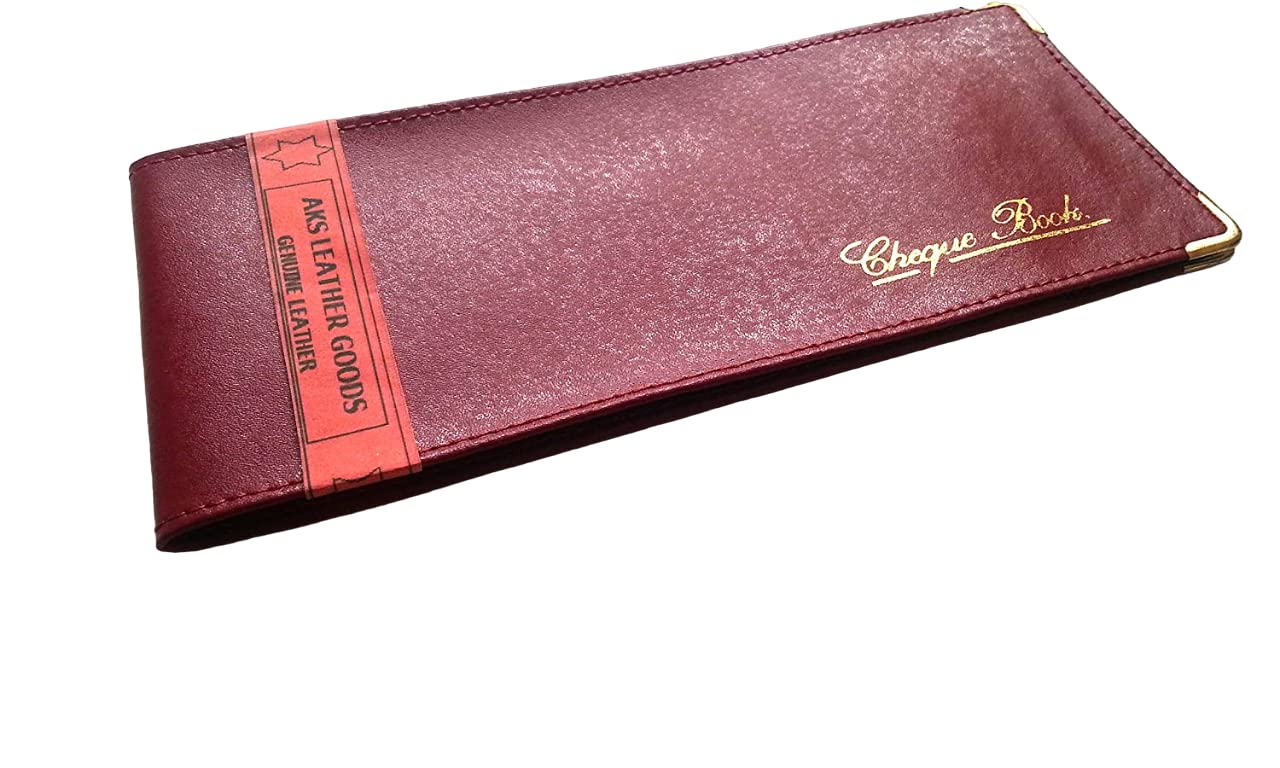 AKSHIDE Burgundy Folding Leather StyleCheque Book Holder /Leather Style Cheque Book Cover