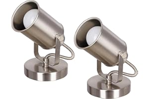 Catalina Lighting Modern Multipurpose Spotlight Desk or Wall Mount Accent Lamp, 6", Brushed Nickel, Set of 2