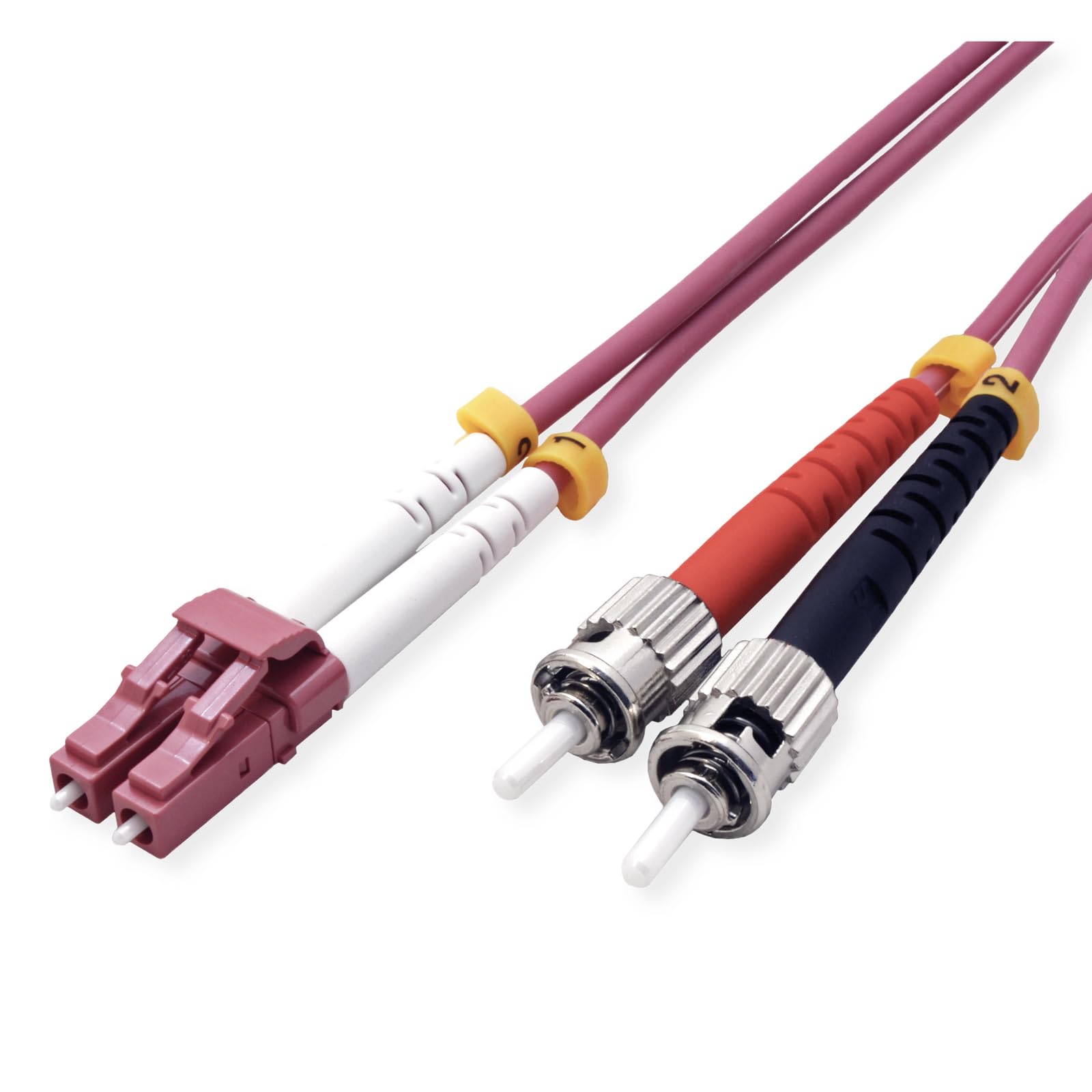 Value 1m 50/125 LC-ST OM4 FO Cable - Purple