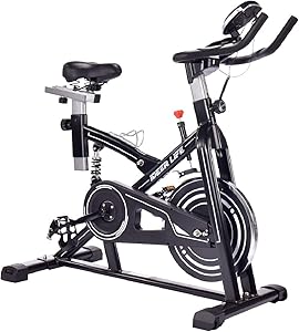 IDEER LIFE Exercise Bike Stationary Indoor Cycling Bicycle, Stationary Spin Bike with Tablet Holder/Pulse Sensor/LCD Monitor for Home Cardio Workout, Belt Drive Smooth &Quiet, 330Lbs Weight Capacity