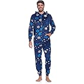 Ashford & Brooks Men's Mink Fleece Hooded One-Piece Union Suit Pajamas