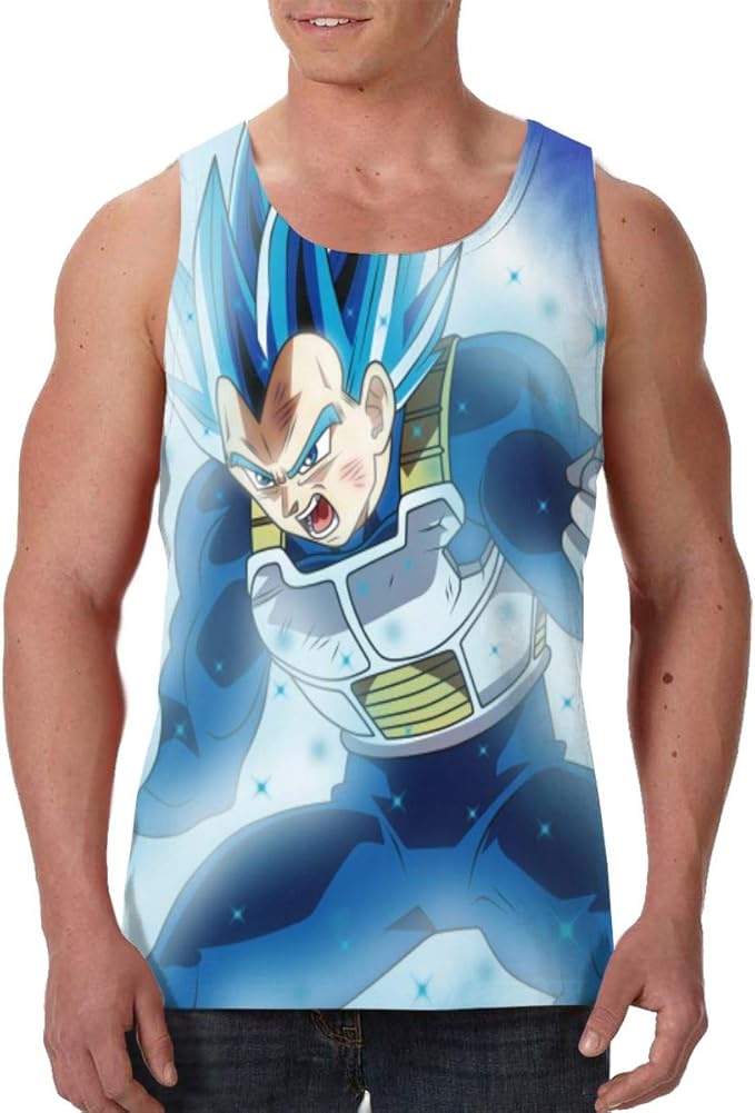 Vegeta Men's Round Neck Sleeveless Premium Tank Top Tank Vest Shirts