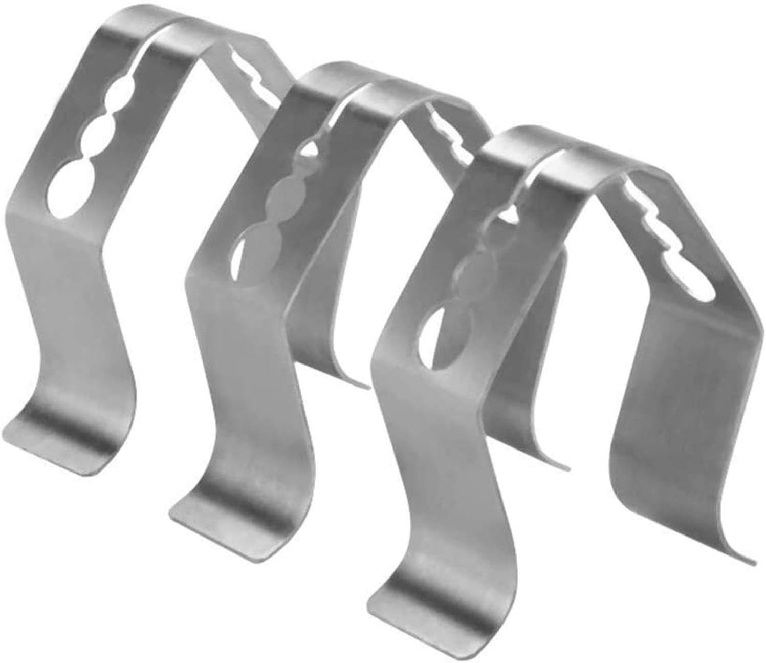 Temperature Probe Clip, 3 Pcs Stainless Steel Thermometer Holder Probe Clips BBQ, 3 Holes for Fixing s(Siver, 4 * 4cm)