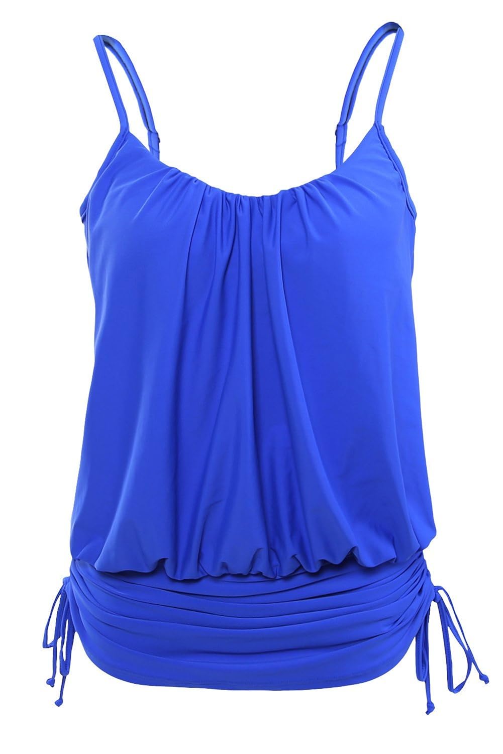 boldgal girl's bathing sleeveless swimwear spaghetti strap beach top (blue)
