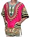 RaanPahMuang Unisex African Bright Dashiki Cotton Shirt , medium pink, Large