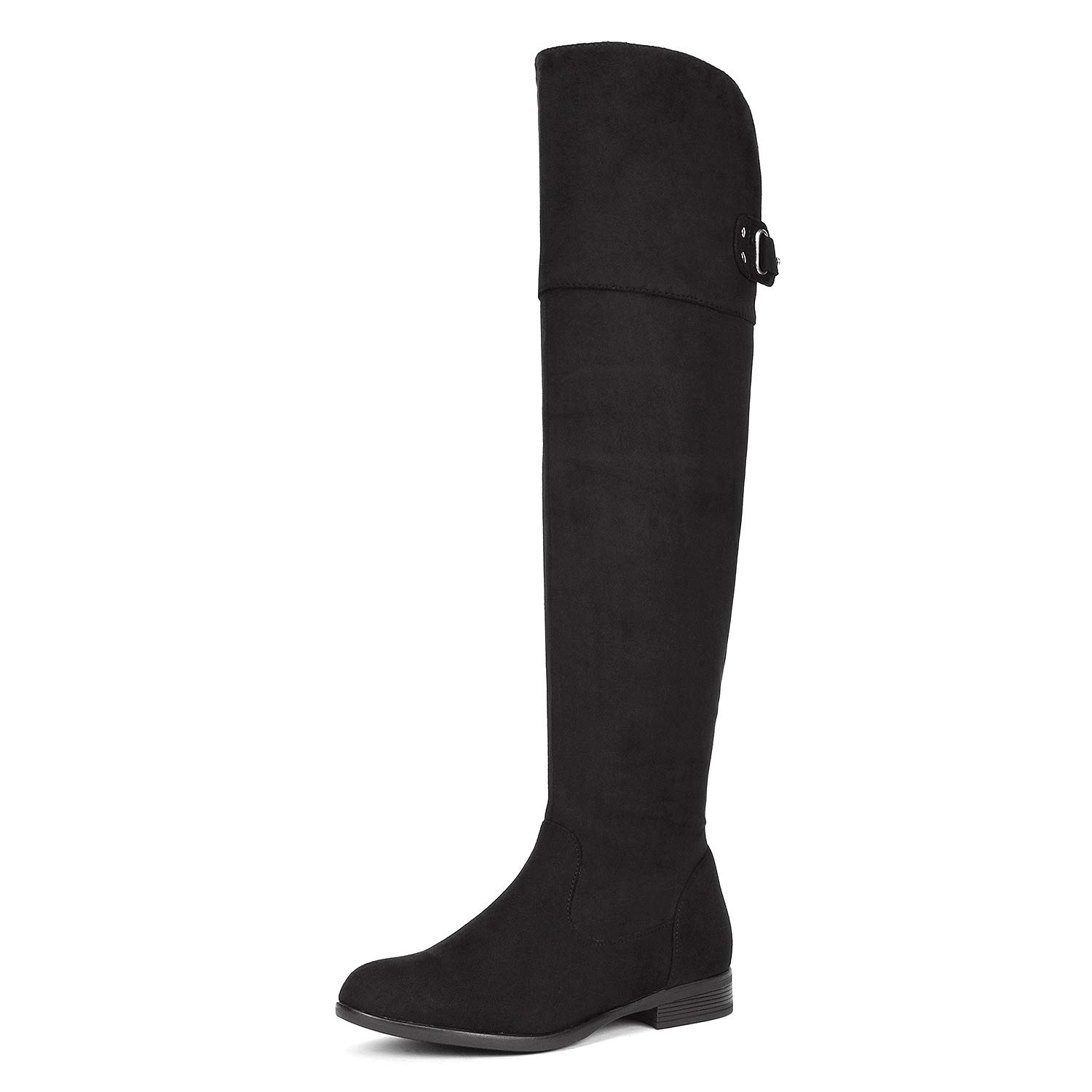 DREAM PAIRS Women's Over The Knee High Low Block Heel Riding Boots