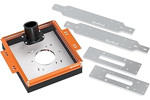 SpeTool Linear Rail Router Sled Slide Connector with Dust Collection, Fit for 20mm Linear Rails and SBR20UU & SCS20UU slide block, with Acrylic Router Plate Compatitable with Multiple Routers