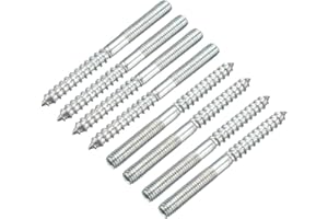 uxcell M6 Hanger Bolts Length 2-3/4"(70mm) Double Headed Bolts Self-Tapping Screw 6mm Wood Joint Furniture Legs 8pcs