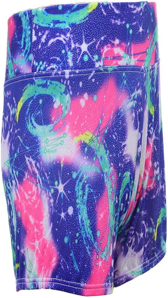 FeiTianWu Gymnastics Shorts for Girls Sparkle Glitter Dance Tumbling Athletic Gymnastics Short 3-14Years: Clothing