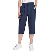 Weintee Women's Petite Cotton Gauze Capris for Casual Summer