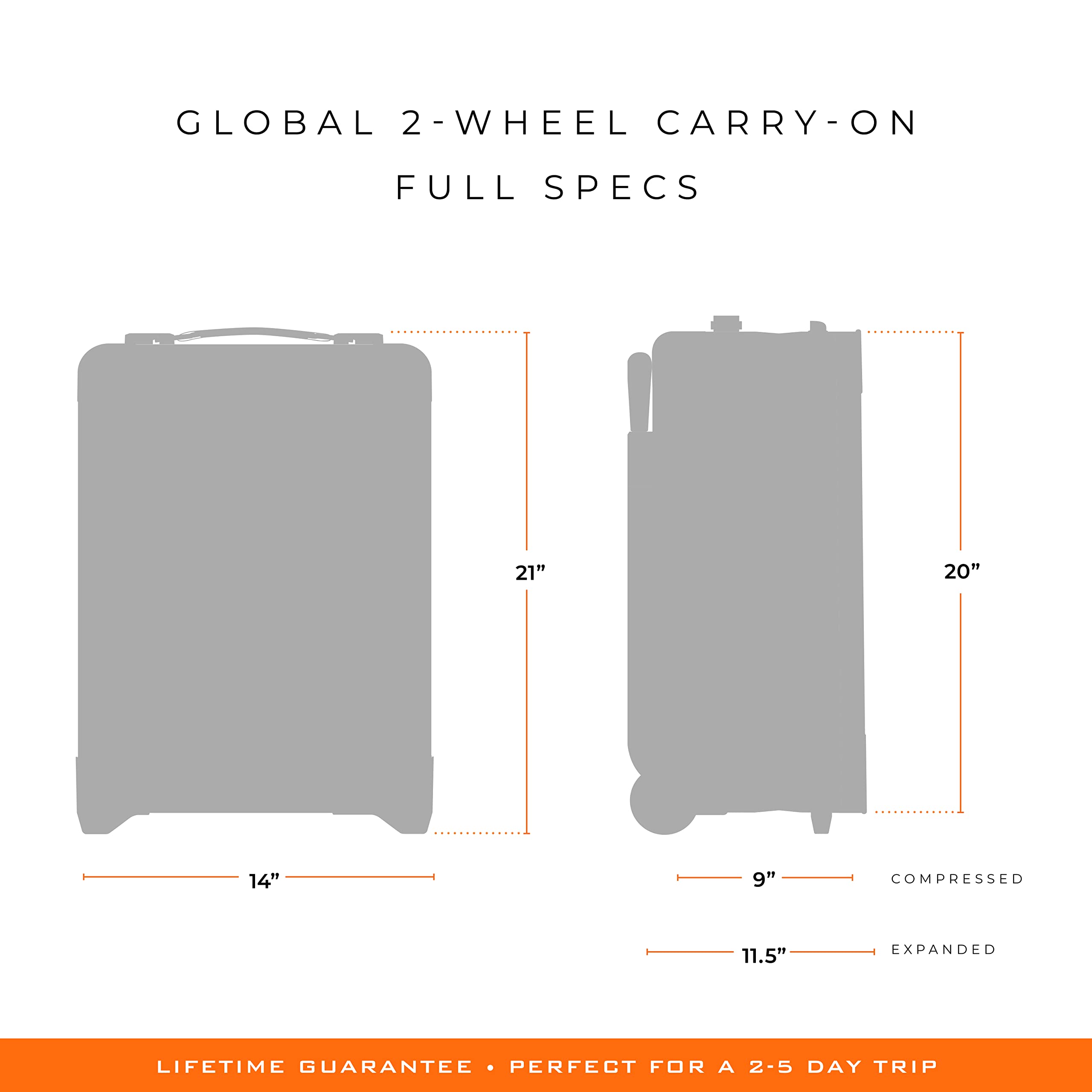 Briggs & Riley Global 2-Wheel Expandable Carry On - Luggage for International Travel, Suitcases with Wheels, Softside Rolling Bag for Men & Women, Self-Repairing Zipper - Baseline Collection, Black