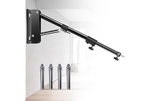 MACTREM Ring Light Wall Mount, 71.65’’/182cm Wall Mounting Triangle Boom Arm for Strobe Light, Photography, Softbox, Reflector,Umbrella,Studio Video Light, Support 180°Rotation