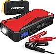 DBPOWER 800A 18000mAh Portable Car Jump Starter (up to 7.2L Gas, 5.5L Diesel Engine) Battery Booster with Smart Charging Port, Compass, LCD Screen and LED Light (Black/Red)