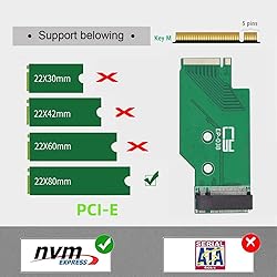 cablecc NVME M-Key NGFF 22x42mm to 22x80mm Male to