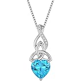 Inpasne Infinity Celtic Knot Necklace for Women 925 Sterling Silver Irish Necklace Birthstone Jewelry Gifts for Her