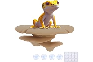 Westant Mushroom Decor for Reptile Tank, Fish Tank, Pet-Safe Bearded Dragon Tank Accessories, Realistic Terrarium Plants for Leopard Geckos, Crested Geckos, Tree Frogs, Snakes (Almond, Trio Cap)