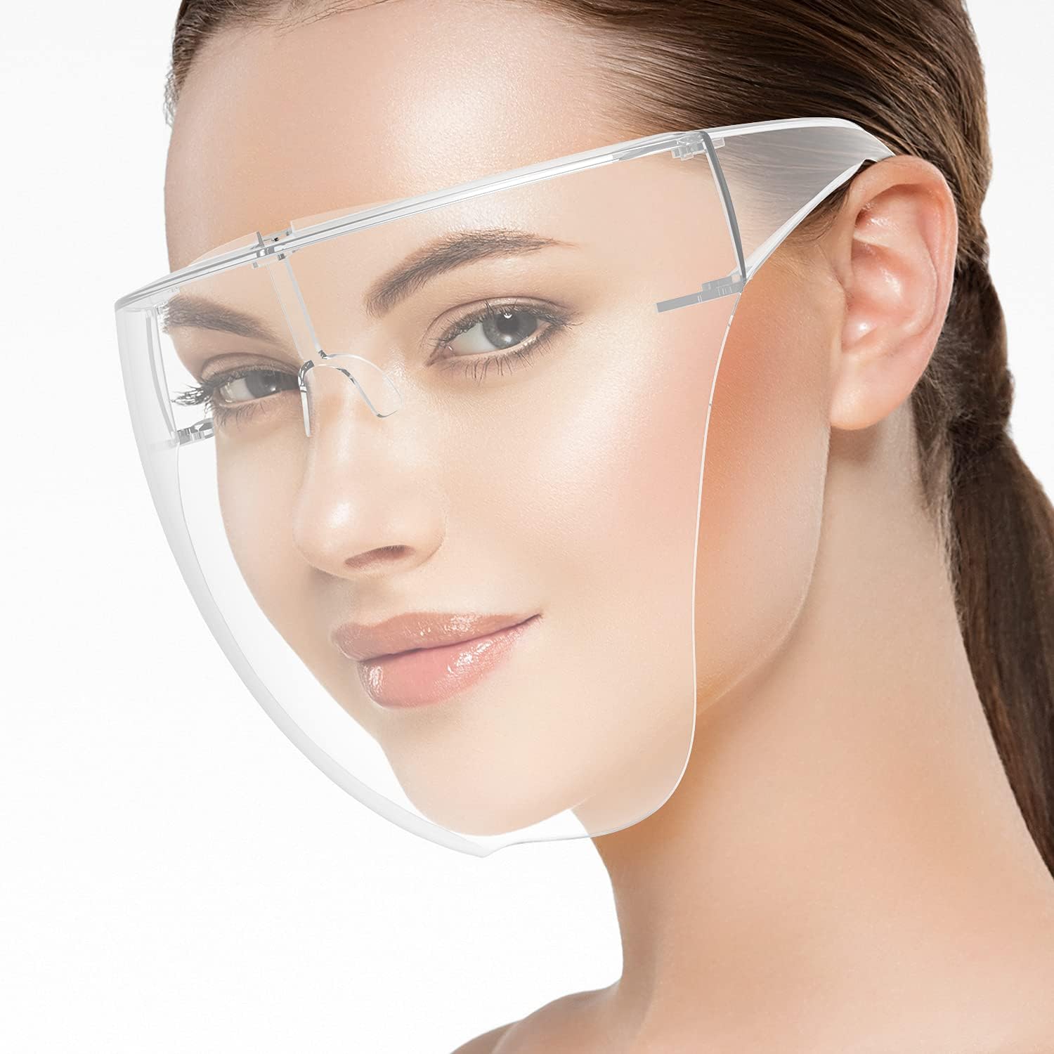 Face Shield, Clear Safety Face Shields with Frame Detachable Full Face Protective Reusable Goggle Shield Anti-spitting Fog & Scratch Resistant Suitable for Indoor and Outdoor Activities - - 