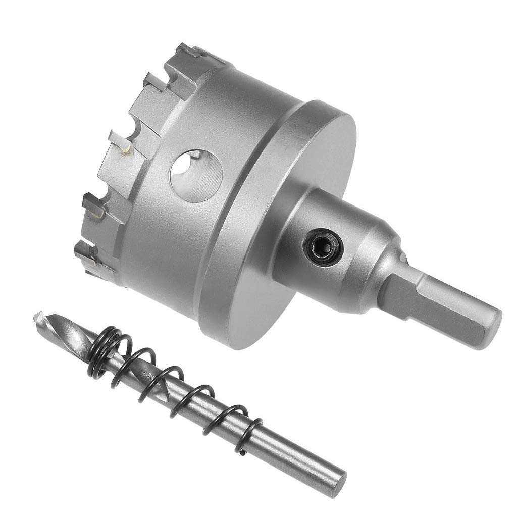 50mm TCT Hole Saw, 2” Cutting Diameter Tungsten Carbide Tipped Hole Cutter Opener, for Stainless Steel Metal Plate Aluminum