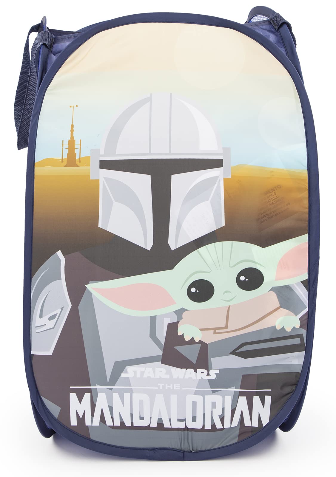 Star Wars The Mandalorian He's With Me 80L Pop-Up Laundry Basket - Hamper for Clothes or Toys