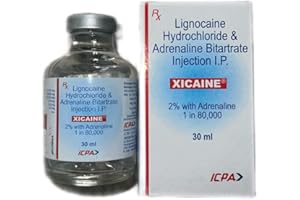 MADRID DENTAL SUPPLY ICPA - Xicaine Lignocaine Hydro-Chloride & Dental Adrenaline Injection I.P. 2% with Adrenaline 1:80,000 Bottle Refill (Pack of 1-30mL Bottle) by ICPA