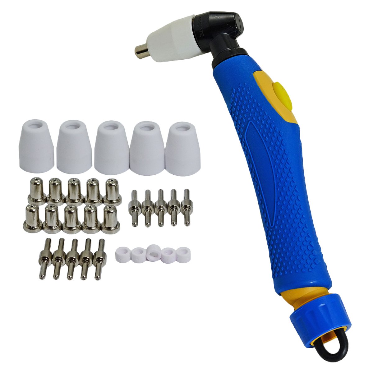 RIVERWELD PT-31 Plasma Cutting Torch Head Body 20072 & Plasma Electrodes Nozzle Tips Extended 18205L 18866L Assort Size kit for Cut 40 50 CT312 Plasma Cutter 31pcs