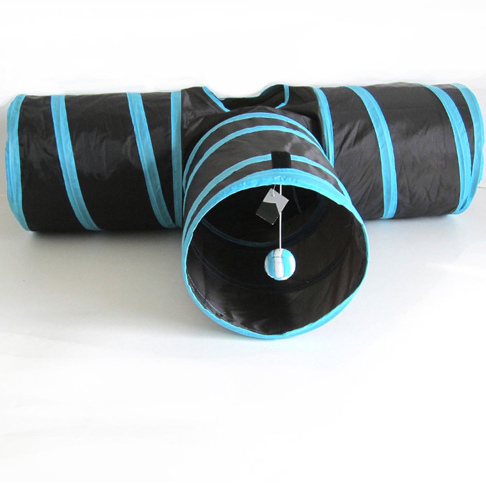 Cat Tunnel(3 Way ). Road Cat Toys Collapsible Tunnel - Premium Tube for Rabbits, Kittens, Large Cats, And Dogs