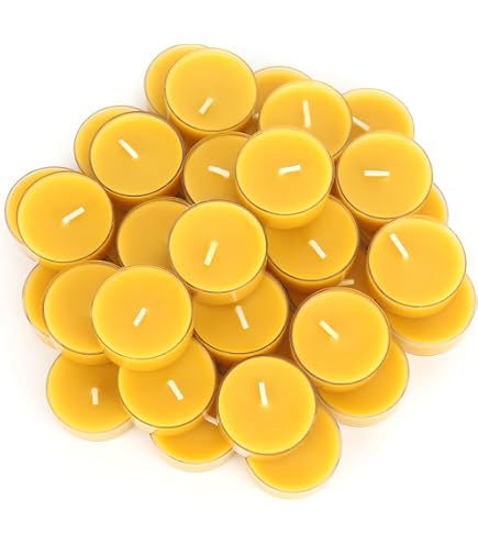 Serenibee Candle 100% Pure Beeswax Tea Light Candles with Two Custom