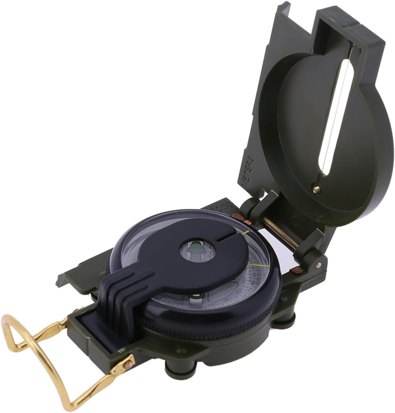 1 Pc Portable EDC Folding Lens Dashboard Compass Keychain Military Boat Survival Emergency Life Tactical Superbly Popular Outdoor Hunting Waterproof Whistle Backpack Geometry Map Guide Tools Kit