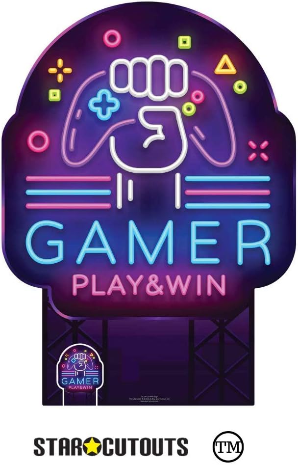 STAR CUTOUTS SC1402 Gamer Sign Cardboard Cutout Create The Perfect Family, Anniversary, Wedding, Birthday Party Decoration