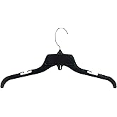 HangOn Shirt Hangers Recycled Plastic with Notches, Black, 17 Inch Pack of 10