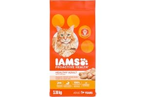 IAMS PROACTIVE HEALTH Healthy Adult Dry Cat Food – Chicken – 3.18KG (7LB) Bag