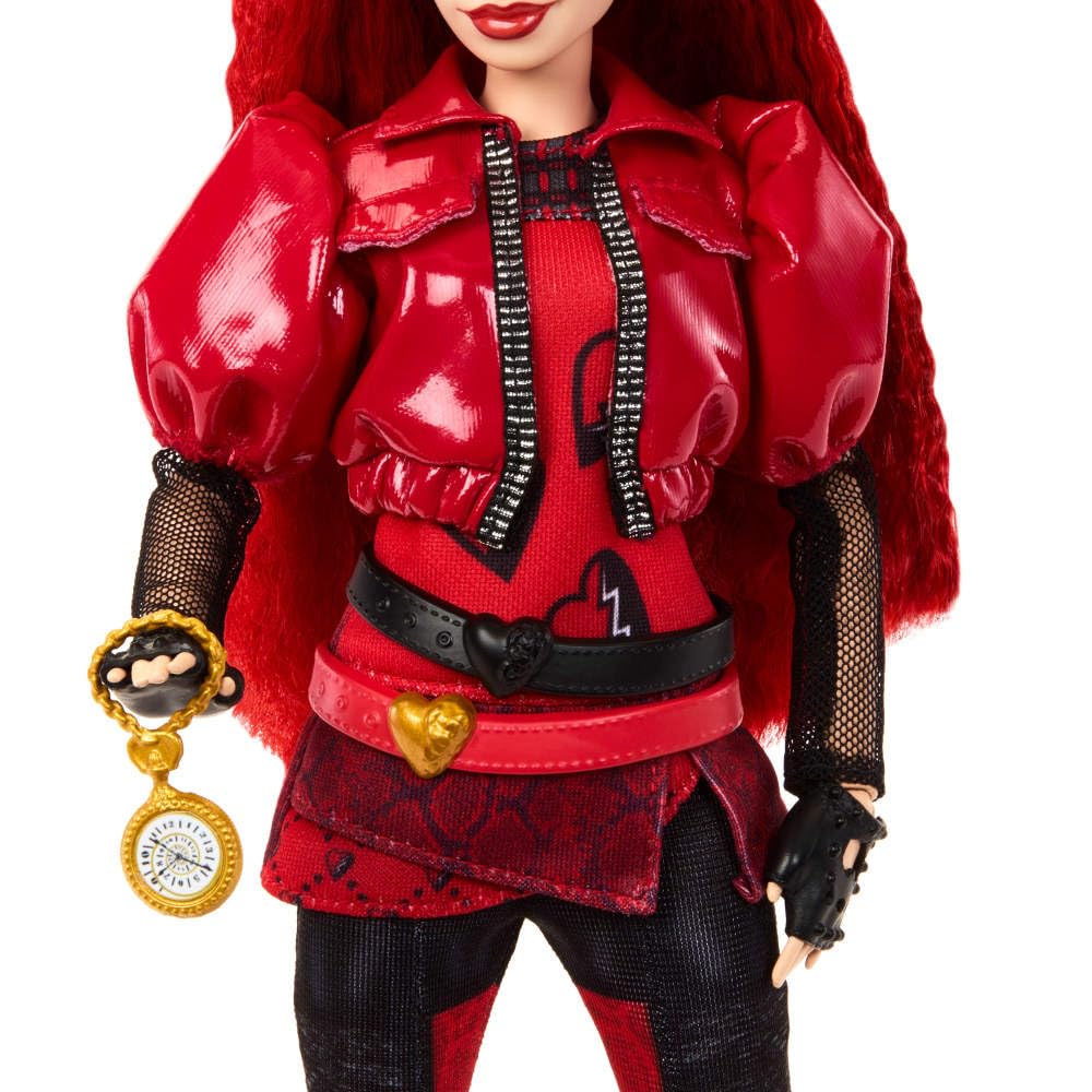 Mattel Disney Descendants: The Rise of Red Fashion Doll & Accessory – Red, Daughter of Queen of Hearts with Movie-Inspired Clothes & Pocket Watch