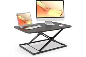 JOY worker Standing Desk Converter, 31 Inch Compact Height Adjustable Stand up Desk Riser, Ultra Low Profile Sit to Stand Desk for Laptop Riser Workstation, Black