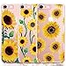 iPhone 6 Plus Case, iPhone 6S Plus Case with Flowers, [3-Pack] CarterLily Watercolor Flowers Floral Pattern Soft Clear Flexible TPU Back Case for iPhone 6/6S Plus - Sunflowers