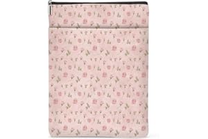 NGZS Floral Book Sleeve, Vintage Book Covers for Paperbacks, Pink Roses Flowers Book Pouch Book Protector, Book Lovers Gifts for Women Girls Mom, Book Accessories Book Club Gifts Christmas Birthday Gifts