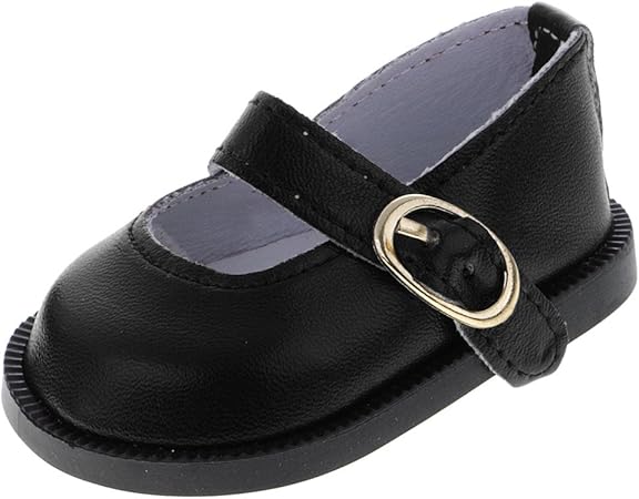 Amazon Lovoski 人形 ファッション Puレザー アンクルベルト シューズ 靴 18インチ アメリカンガールドール適用 全4色 ブラック おもちゃ おもちゃ