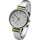 2Tone Metal Band Slim Case Women's Bangle Cuff Watch