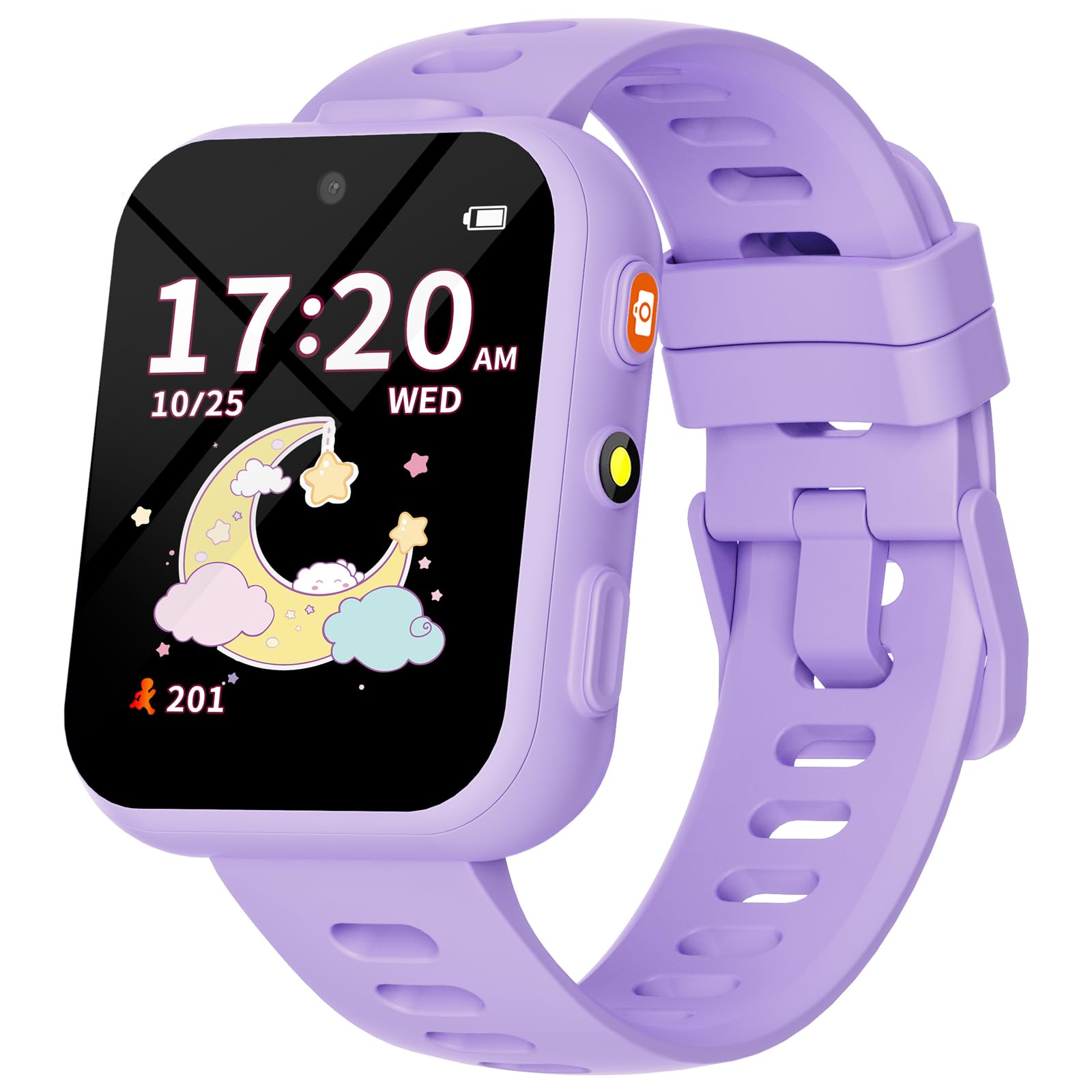 Photo 1 of BIGGERFIVE Smart Watch for Kids with Dual Cameras, 30 Puzzle Games, Video & Music Player, Audiobooks, Flashlight, Pedometer, Calculator, Educational Toys Birthday Gifts for Girls Ages 4-10 Lilac