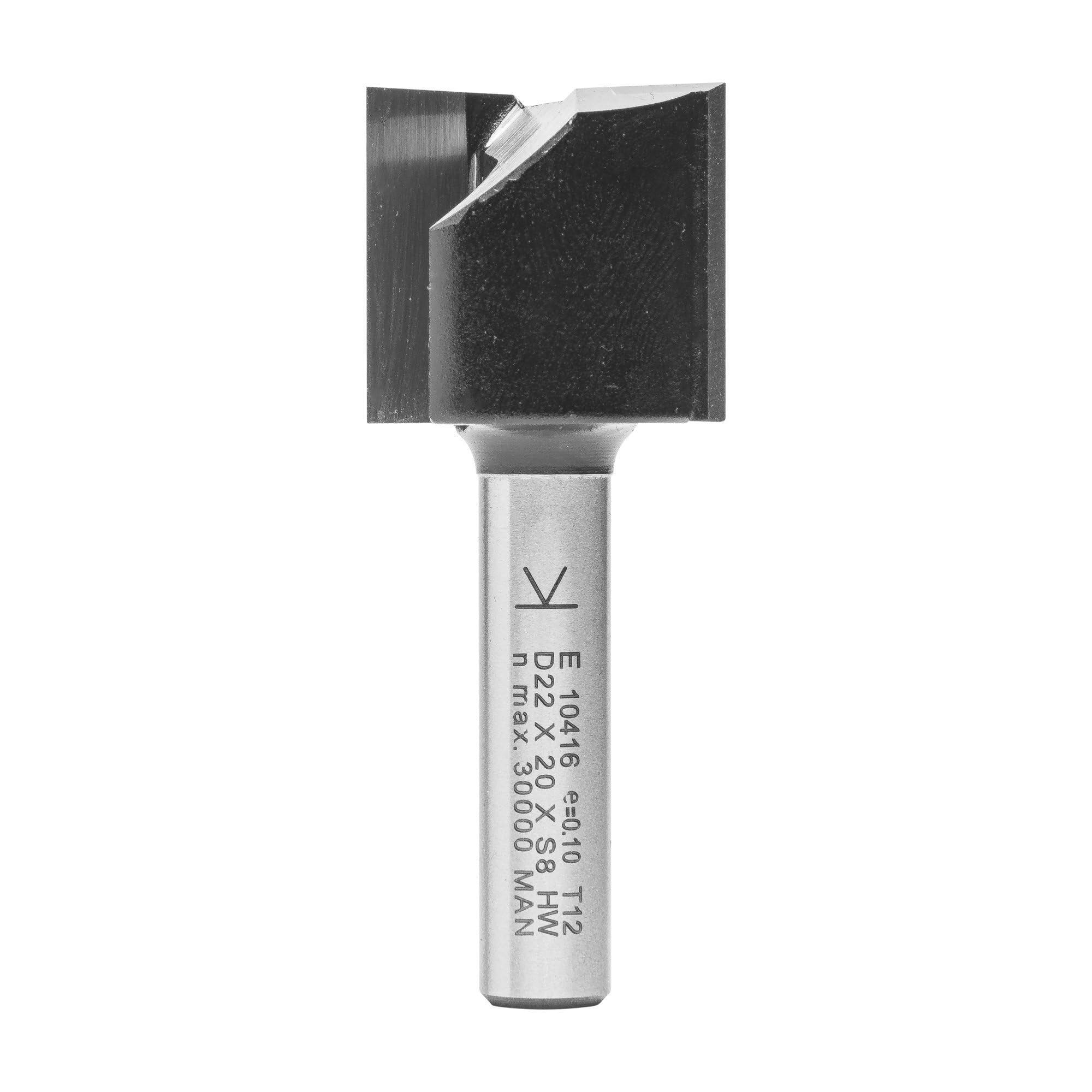 ENT 10416 Straight Cutter Tungsten Carbide TC, Shank (S) 8 mm, Diameter (D) 22 mm, NL 20 mm, SL 32 mm, GL 52 mm — image 1