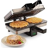 CucinaPro Pizzelle Maker, Non-Stick Electric Baker, Make Two 5-Inch Cookies | Press with Even Heating Plates, Must Have Party Baking Supplies, Italian Dessert Treat Making with Recipe Guide- Gift for Her