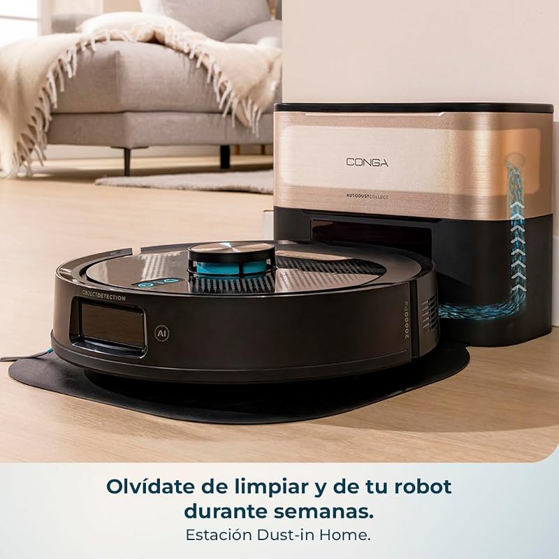 Robot Aspirador con Base de Autovaciado e IA Conga Y100 X-Treme. 20000Pa, Navegación Láser e Inteligencia Artificial, 20000Pa, Base de 2.8L, Autonomía hasta 220m², Control App 3.0 — foto 6 de 8