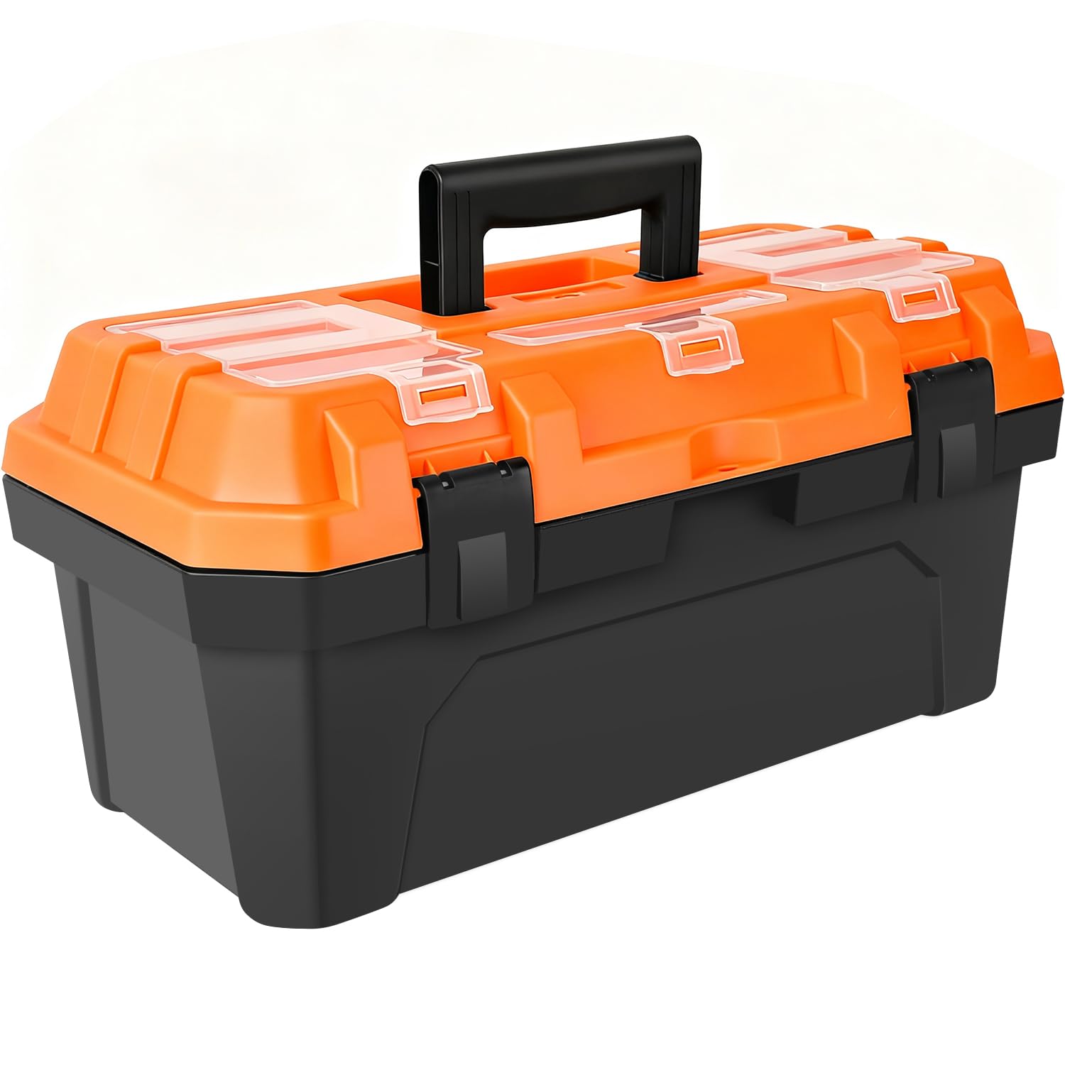 Photo 1 of 17-inch Tool Box with Removable Tray,Multipurpose Plastic Storage Box/Portable Tool Boxes/Art Craft Organizer, Three Small Parts Storage On The Lid