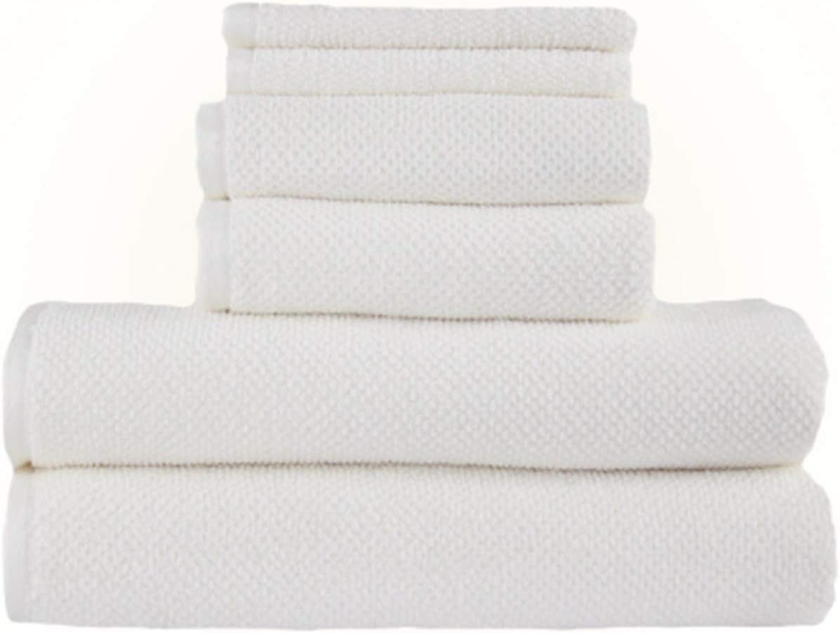 SEVENFOLD Luxury Bath Towel 6 Piece Set, 100% Cotton, 700 GSM Highly Absorbent, Ultra Soft, Quick-Dry (2 Bath Towels, 2 Hand Towels, 2 Wash Towels) Premium Spa & Hotel Quality (Ivory): Kitchen & Dining