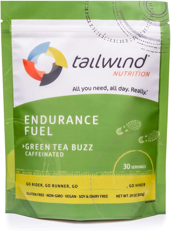 Tailwind Nutrition Caffeinated Raspberry Buzz Endurance Fuel 50 Serving - Hydration Drink Mix with Electrolytes, Carbohydrates - Non-GMO, Gluten-Free, Vegan, No Soy or Dairy: Health & Personal Care